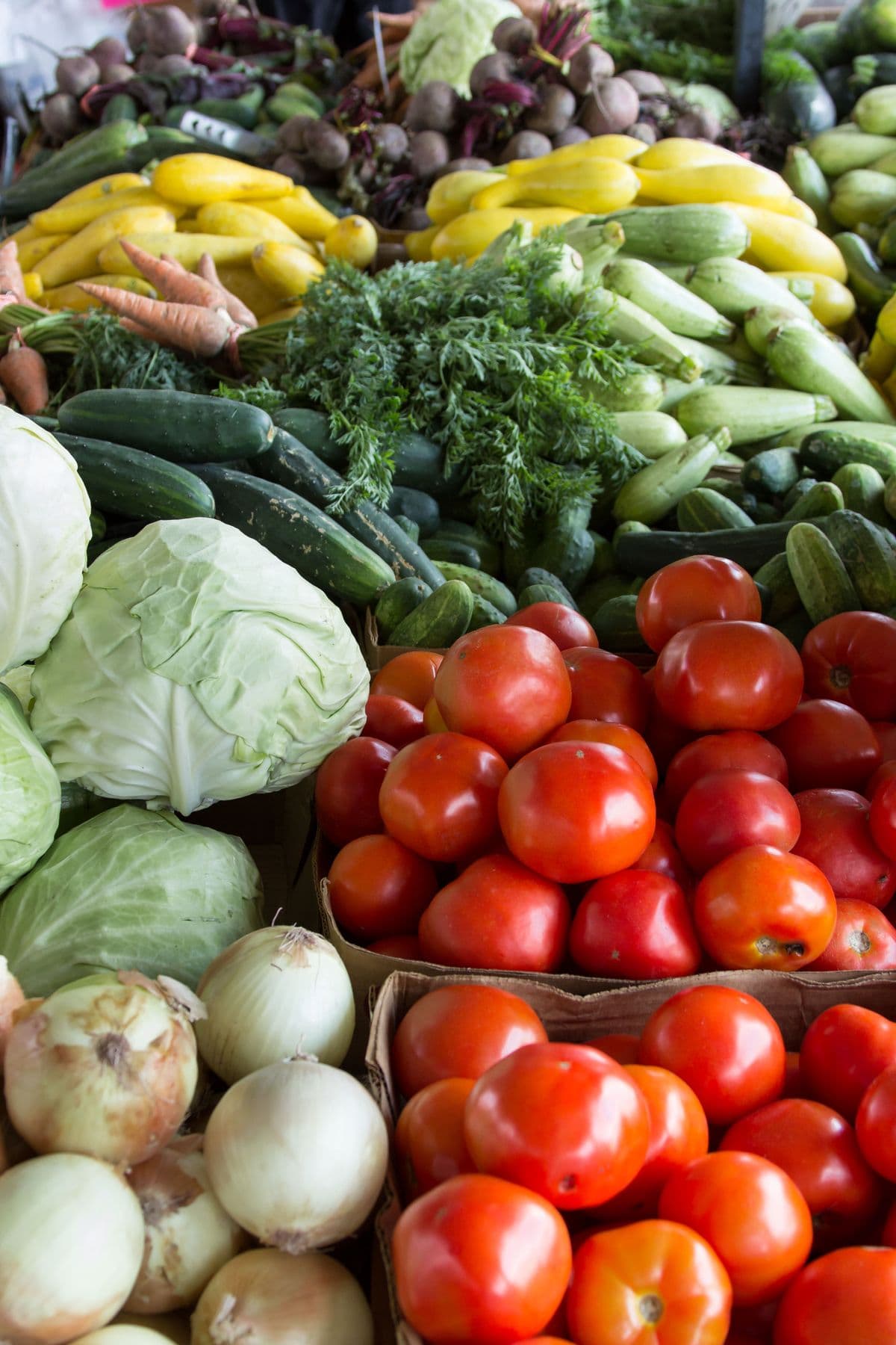 Fresh greenhouse vegetables ready for market